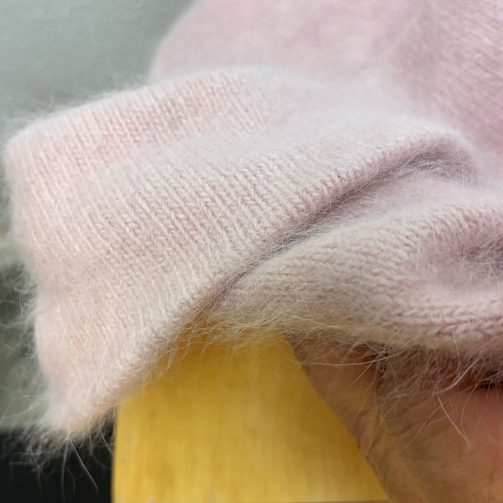 Hillard & Hanson 53% Angora Rabbit Hair Cowl Neck Sweater - L - Pink Coquette - Picture 9 of 11
